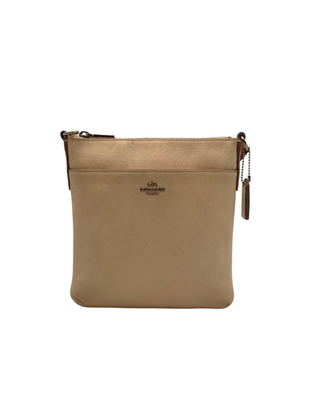 Coach Peach Pebbled Leather Kitt Crossbody Bag
